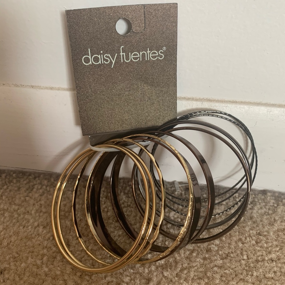 Daisy Fuentes Brown, Gold, and Black Bangels
